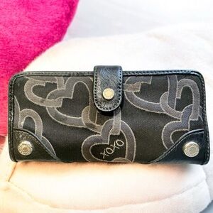 XOXO Black and Gray Heart Pattern Wallet EUC